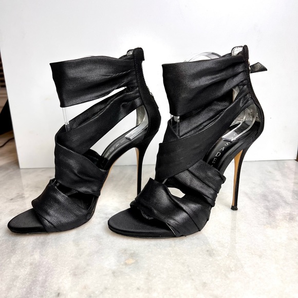 Casadei Satin Heel Stiletto Sandal with zipper back - Picture 3 of 15